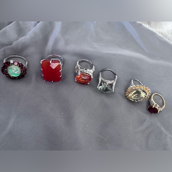 Lot of 6 large stone cocktail rings - Picture 3 of 12